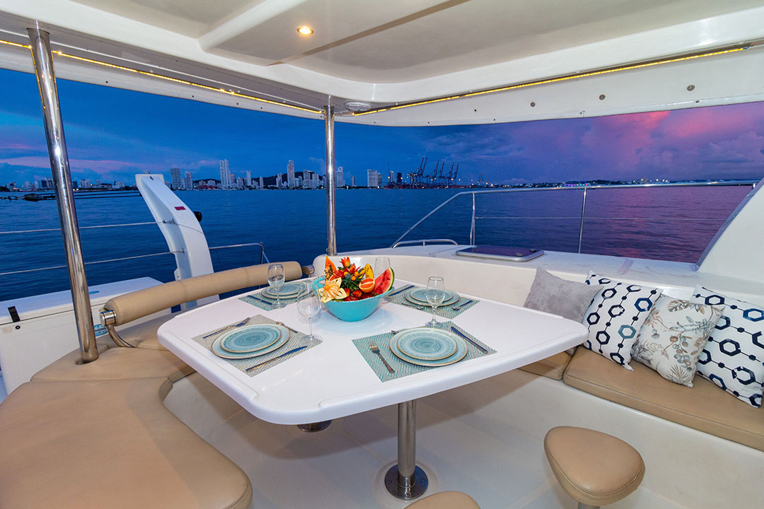 View from inside Hope’s cabin looking out at the ocean