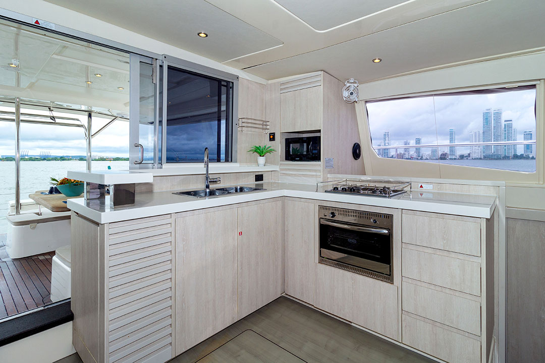 View of Cartagena from the catamaran’s upper deck