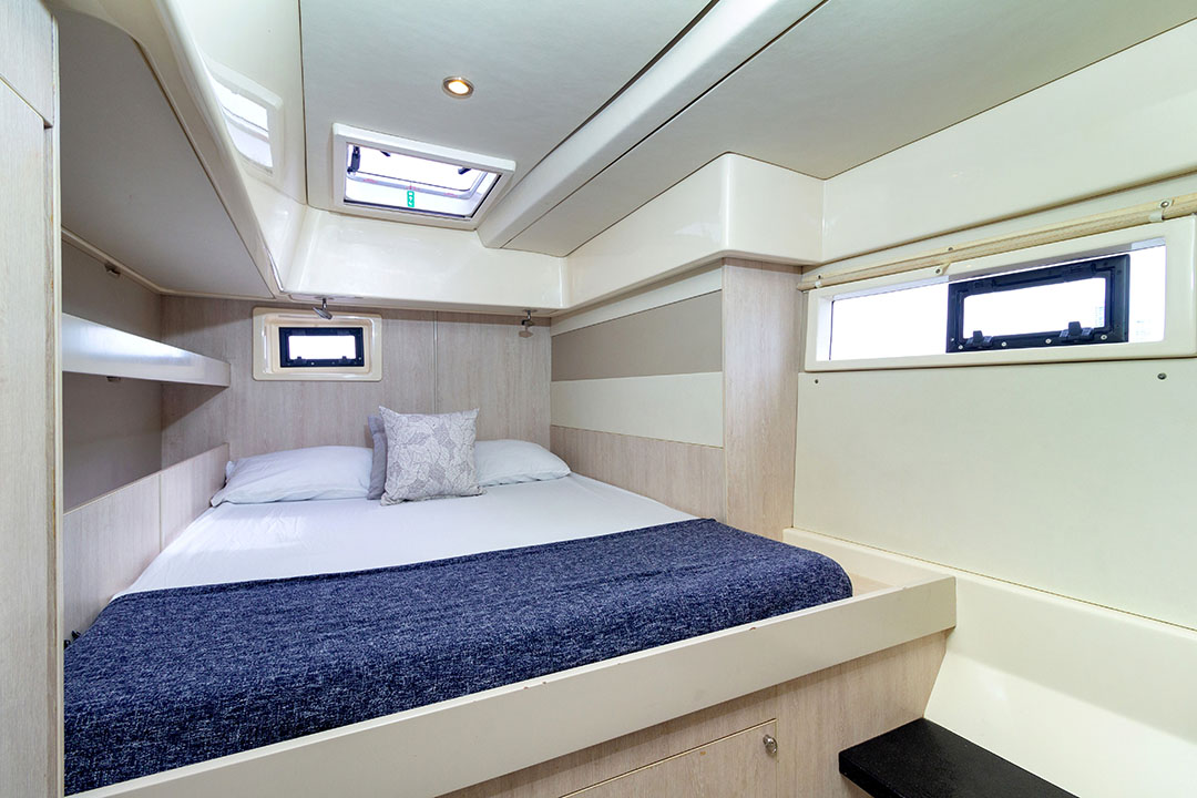 Day trip catamaran anchored in the Rosario Islands