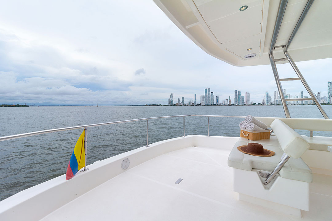 Catamaran docked at the Cartagena marina
