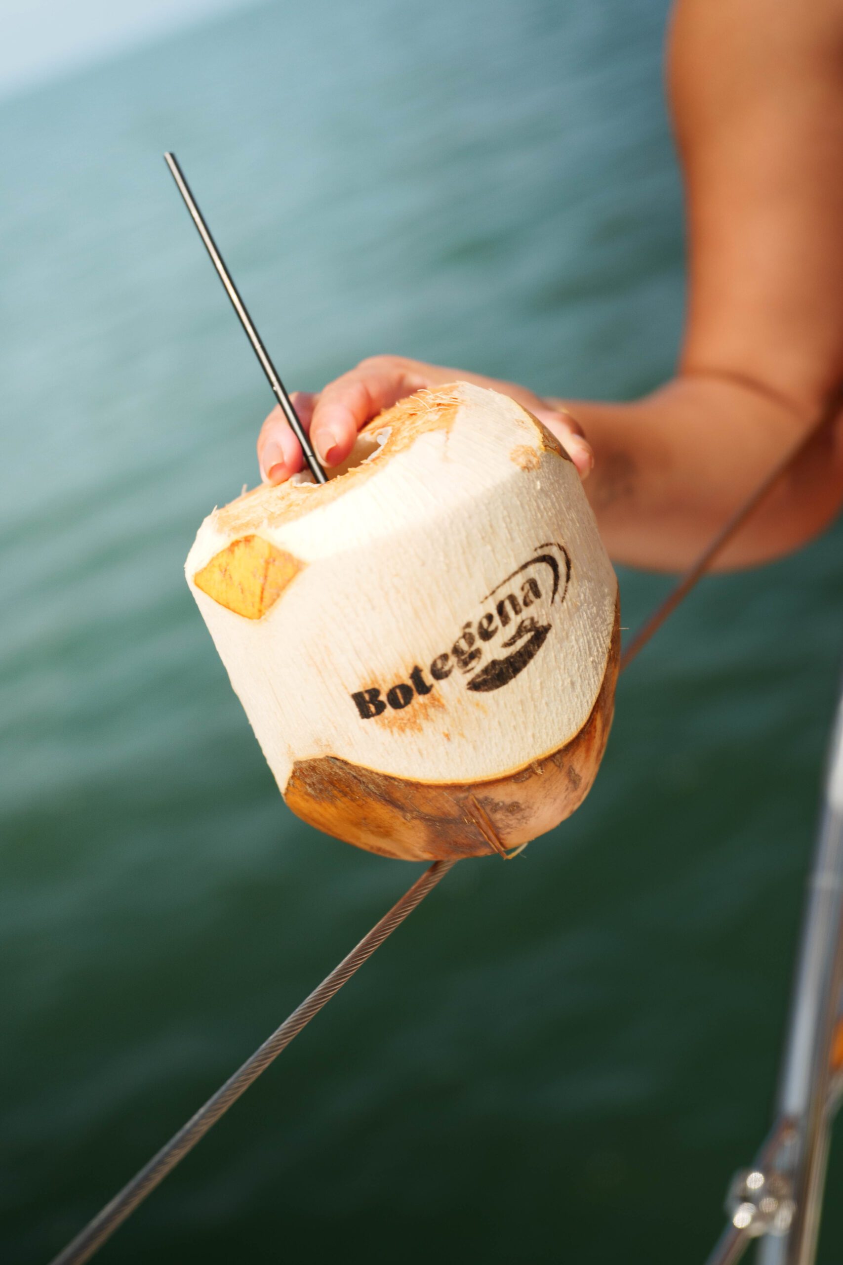 catamaran and coconuts in cartagena colombia in the Rosario islands