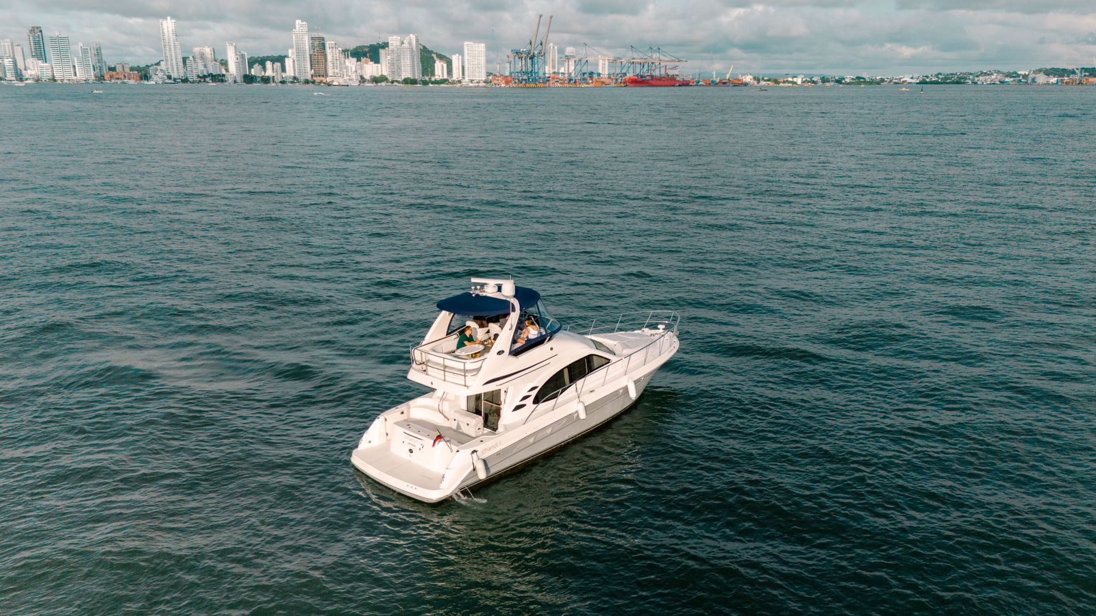 Dining setup on the back deck of Chanul for a private meal