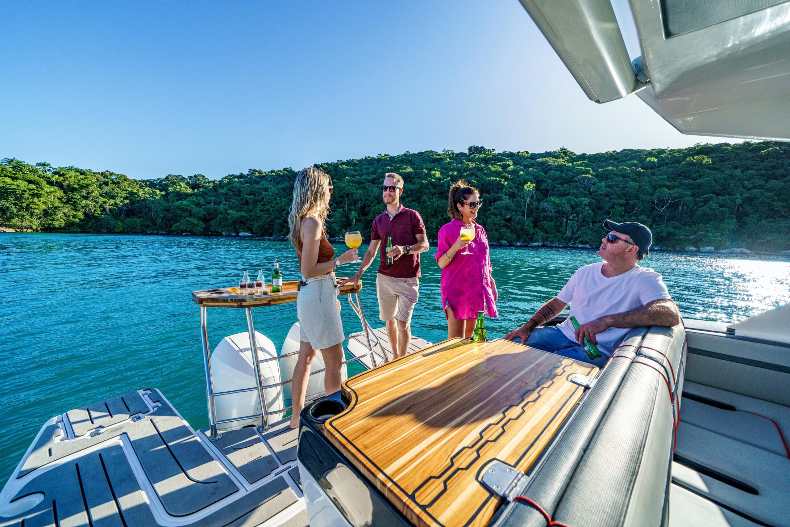 Yacht anchored near Rosario Islands outside Cartagena