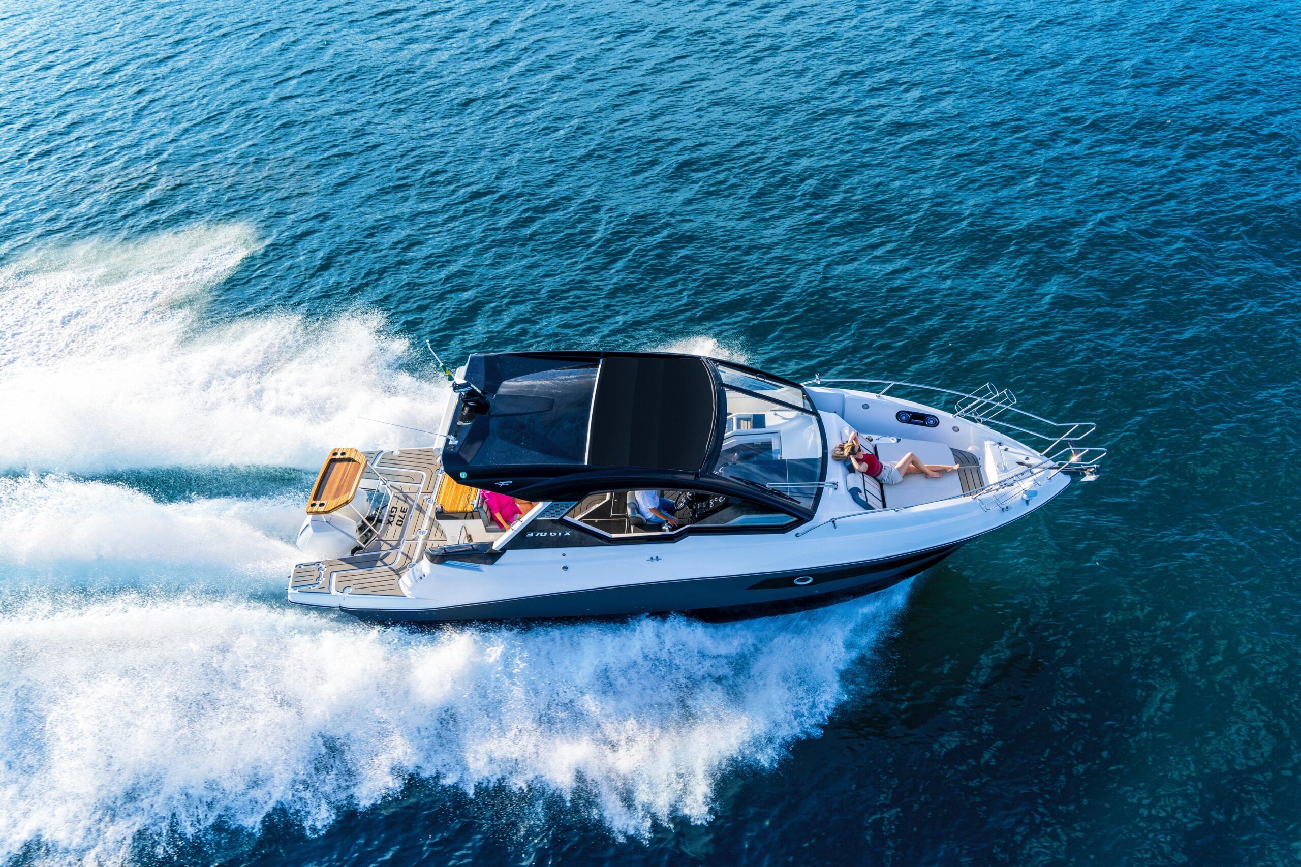 White yacht docked in Cartagena marina, Colombia