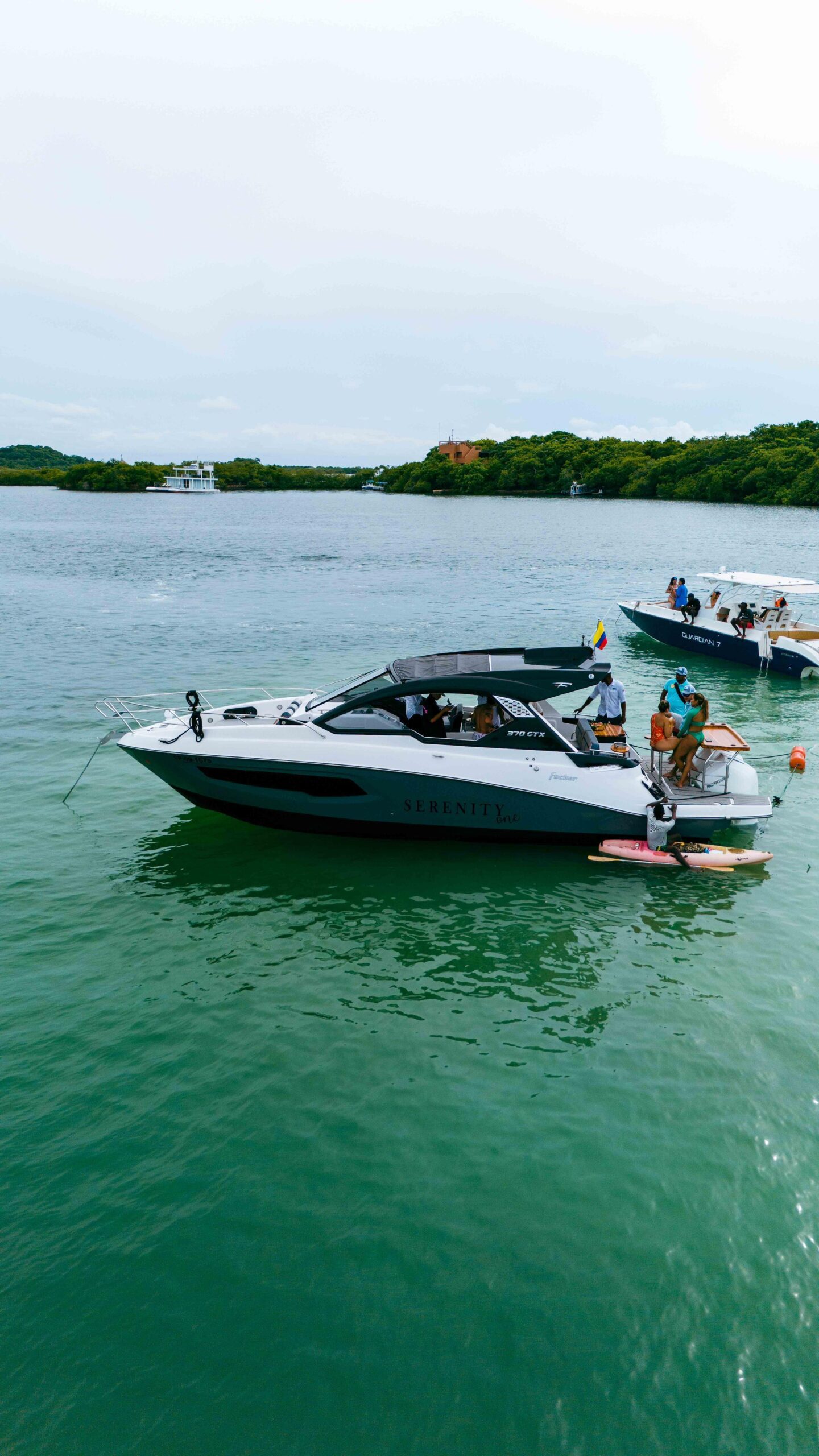 Crew preparing yacht for departure in Cartagena, Colombia