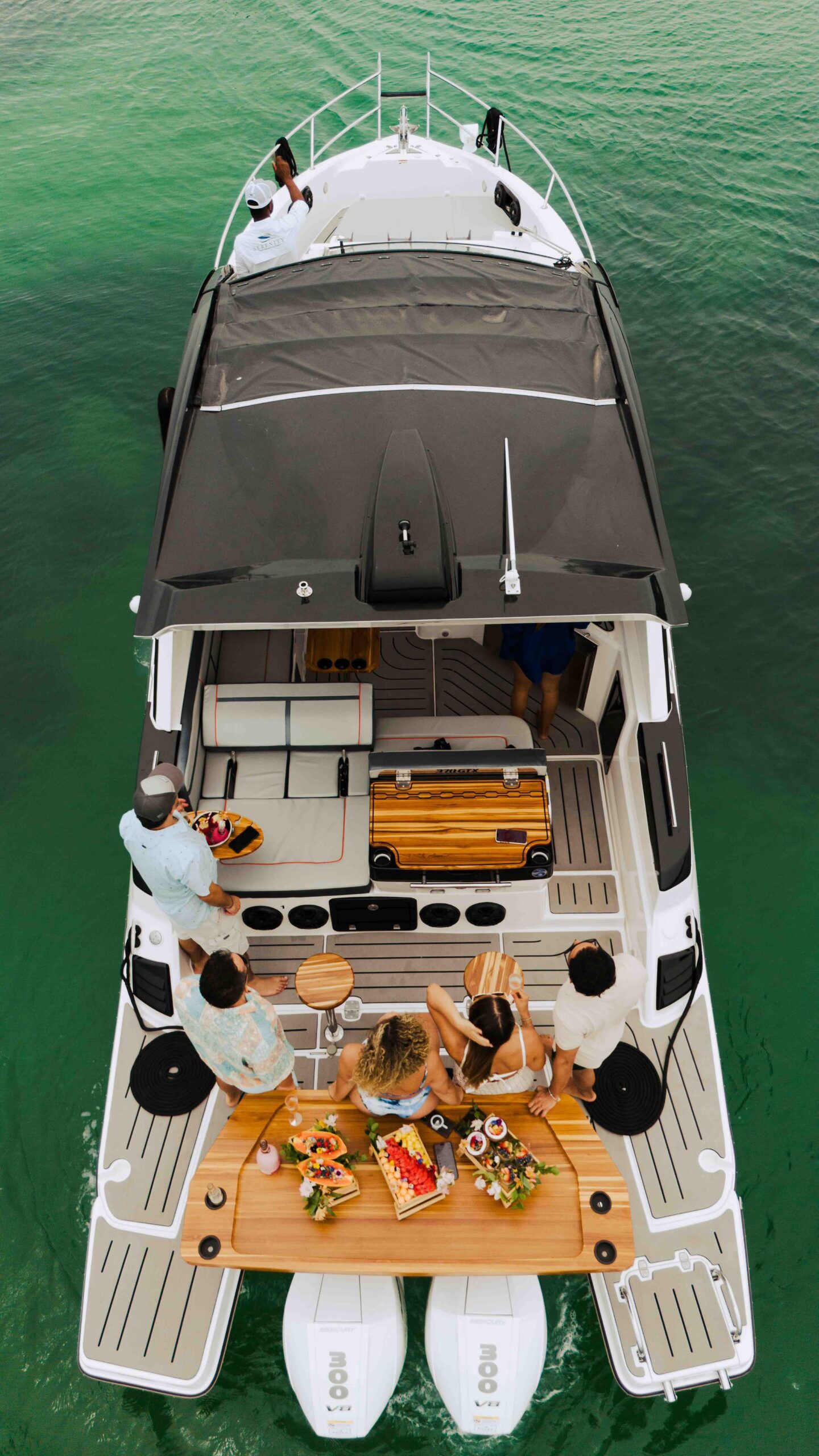 Catamaran yacht anchored near Cartagena, Colombia.