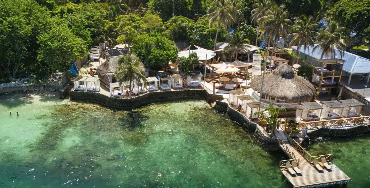 An image of Mangata, one of the available destinations for Cartagena Party Boats' private or shared parties